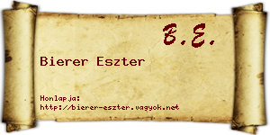 Bierer Eszter névjegykártya